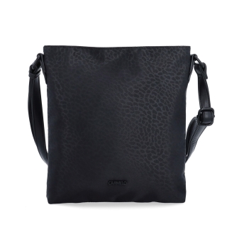 Štýlová dámska crossbody kabelka z nylonu Carmelo materiál nylon zapínanie na zips farba čierna veľkosť malá 6606 C LE Spredu