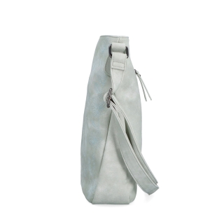Priestranná crossbody kabelka s motívom Indee materiál syntetická koža zapínanie na zips farba sivá veľkosť stredná 6327 S Z boku