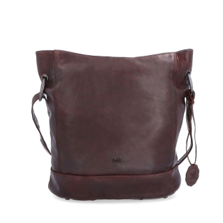 Kožená crossbody kabelka s dizajnovým prešívaním Noelia Bolger materiál kože zapínanie na zips farba vínová veľkosť stredná NB 2089 BO Spredu