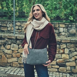 Dámska elegantná crossbody kabelka Tangerin materiál syntetická koža zapínanie na zips farba sivá veľkosť malá 1110 ANT Lifestyle