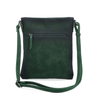 Crossbody s čistým dizajnom Indee materiál syntetická koža zapínanie na zips farba zelená veľkosť malá 6316 TZE Zozadu