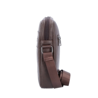Crossbody taška cez rameno Tangerin materiál syntetická koža zapínanie na zips farba hnedá veľkosť stredná 2324 H Z boku