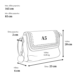 Dizajnová kožená crossbody kabelka s chlopňou Noelia Bolger materiál kože zapínanie na zips farba koňaková veľkosť malá NB 2026 KO Rozmery