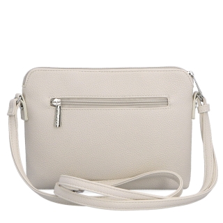 Minimalistická crossbody kabelka zo syntetiky Carmelo materiál syntetická koža zapínanie na zips farba béžová veľkosť malá 4333 BE Zozadu