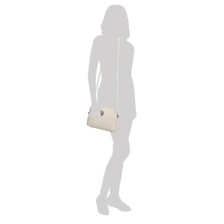 Malá kožená crossbody kabelka s vreckom na zips Noelia Bolger materiál kože zapínanie na zips farba béžová veľkosť malá NB 3013 K Na postave