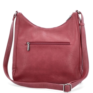 Mestská crossbody kabelka zo syntetickej kože Tangerin materiál syntetická koža zapínanie na zips farba vínová veľkosť stredná 8046 BO Zozadu