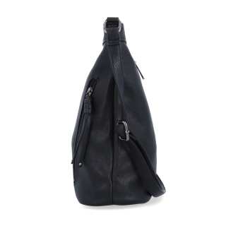 Crossbody kabelka s ozdobnými zipsami Tangerin materiál syntetická koža zapínanie na zips farba čierna veľkosť stredná 8050 C Z boku