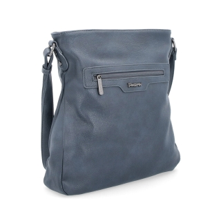 Crossbody kabelka s vonkajšími vreckami Tangerin materiál syntetická koža zapínanie na zips farba modrá veľkosť stredná 8008 TM