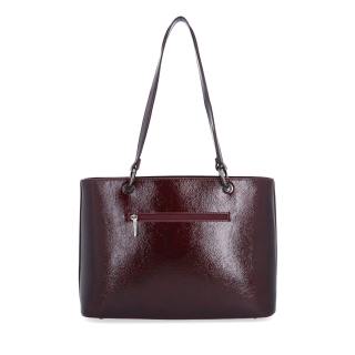 Štýlová shopper kabelka cez rameno Le Sands materiál syntetická koža zapínanie na zips farba vínová veľkosť veľká 4641 BO Zozadu