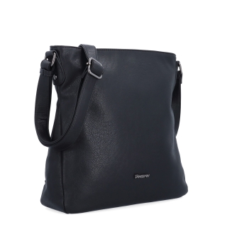 Crossbody kabelka s prehľadným vnútrom Tangerin materiál syntetická koža zapínanie na zips farba čierna veľkosť stredná 8051 C
