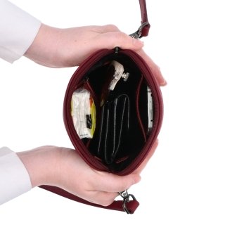 Malá kožená crossbody kabelka Noelia Bolger materiál kože zapínanie na zips farba červená veľkosť malá NB 3017 CV Vnútro