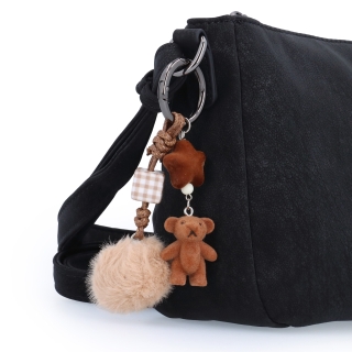 Elegantná malá crossbody kabelka Carmelo materiál syntetická koža zapínanie na zips farba čierna veľkosť malá 4666 C Detail