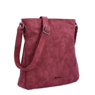 Štýlová crossbody kabelka s čistým dizajnom Tangerin materiál syntetická koža zapínanie na zips farba vínová veľkosť stredná 1101 BO