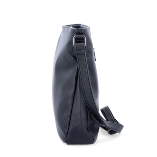 Dizajnová crossbody kabelka Carmelo materiál syntetická koža zapínanie na zips farba čierna veľkosť stredná 4271 C Z boku