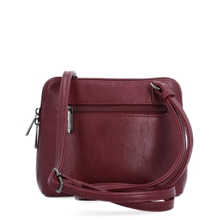 Praktická crossbody kabelka s deleným vnútrom Le Sands materiál syntetická koža zapínanie na zips farba vínová veľkosť malá 7723 BO Zozadu
