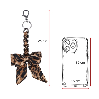 Prívesok na kabelku s mašľou a karabínkou Indee materiál textil farba multicolor D020