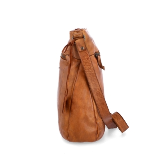 Vintage kožená crossbody kabelka Noelia Bolger materiál kože zapínanie na zips farba koňaková veľkosť stredná NB 2004 KO Z boku