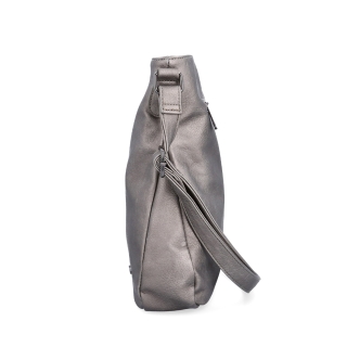 Crossbody kabelka s jednoduchým prešívaním Tangerin materiál syntetická koža zapínanie na zips farba metalíza veľkosť stredná 8003 TI Z boku