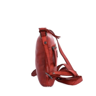 Elegantná kožená crossbody kabelka Noelia Bolger materiál kože zapínanie na zips farba červená veľkosť malá NB 2415 CV Z boku