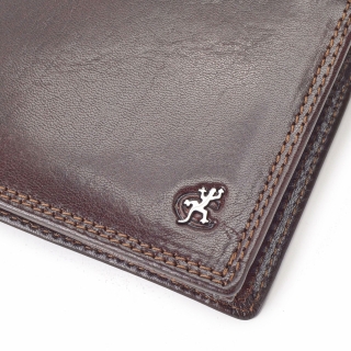 Kožená peňaženka na šírku Cosset materiál kože zapínanie Bez zapínania farba hnedá veľkosť stredná 4465 Komodo H Logo