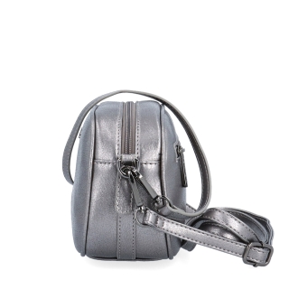 Malá crossbody kabelka s odopínateľným popruhom Le Sands materiál syntetická koža zapínanie na zips farba metalíza veľkosť malá 4370 TI Z boku