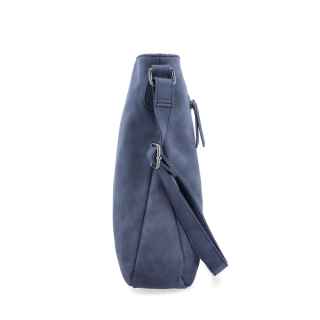 Štýlová crossbody kabelka s čistým dizajnom Tangerin materiál syntetická koža zapínanie na zips farba modrá veľkosť stredná 1101 TM Z boku