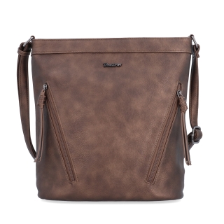 Crossbody kabelka s ozdobnými zipsami Tangerin materiál syntetická koža zapínanie na zips farba metalíza veľkosť stredná 8050 BR Spredu