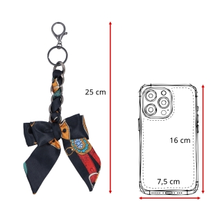 Prívesok na kabelku s mašľou a karabínkou Indee materiál textil farba multicolor D010