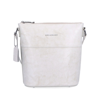 Luxusná kožená crossbody kabelka Noelia Bolger materiál kože zapínanie na zips farba biela veľkosť malá NB 0077 OW Spredu