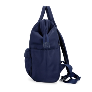 Veľký praktický batoh Carmelo Carmelo materiál nylon zapínanie na zips farba modrá veľkosť veľká 4319 TM Z boku