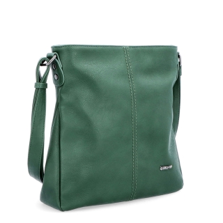 Crossbody kabelka s jednoduchým prešívaním Tangerin materiál syntetická koža zapínanie na zips farba zelená veľkosť stredná 8003 TZE