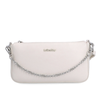 Malá crossbody kabelka s ozdobnou retiazkou Le Sands materiál syntetická koža zapínanie na zips farba béžová veľkosť malá 7714 BE Spredu