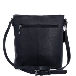 Malá kožená crossbody kabelka s čistým dizajnom Noelia Bolger materiál kože zapínanie na zips farba čierna veľkosť malá NB 3008 C Zozadu