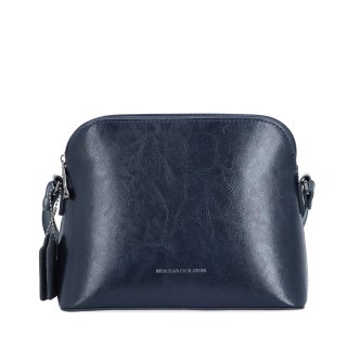 Minimalistická kožená crossbody kabelka na každý deň Noelia Bolger materiál kože zapínanie na zips farba modrá veľkosť malá NB 0116 TM Spredu