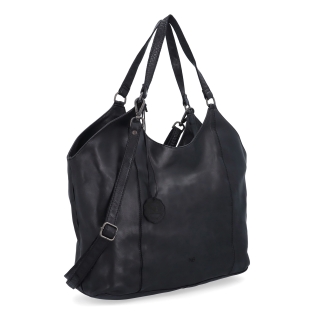 Veľká kožená kabelka s uchami a crossbody popruhom Noelia Bolger materiál kože zapínanie na zips farba čierna veľkosť veľká NB 2429 C