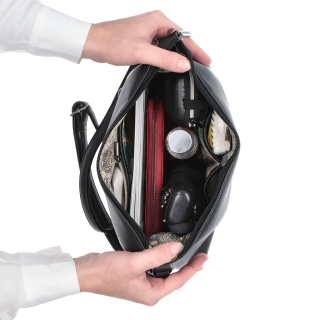 Elagantná crossbody kabelka Tangerin materiál syntetická koža zapínanie na zips farba hnedá veľkosť malá 8029 TH Vnútro