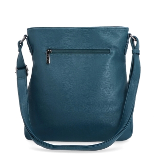 Dizajnová crossbody kabelka Carmelo materiál syntetická koža zapínanie na zips farba zelená veľkosť stredná 4271 PE Zozadu