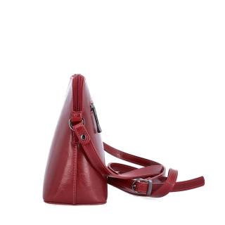 Minimalistická kožená crossbody kabelka na každý deň Noelia Bolger materiál kože zapínanie na zips farba červená veľkosť malá NB 0116 TCV Z boku