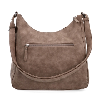 Crossbody syntetická kabelka s prešívaním Tangerin materiál syntetická koža zapínanie na zips farba hnedá veľkosť stredná 1104 H Zozadu