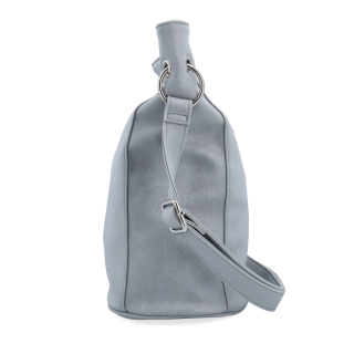 Mestská crossbody kabelka s hebkým povrchom a deleným vnútrom Tangerin materiál syntetická koža zapínanie na zips farba sivá veľkosť stredná 7015 SS Z boku