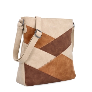 Crossbody kableka s originálnym dizajnom Tangerin materiál syntetická koža zapínanie na zips farba béžová veľkosť stredná 1118 BE
