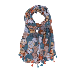Ľahká šatka s originálnym vzorom Noelia Bolger materiál Viskóza a bavlna farba multicolor KL506 - 21