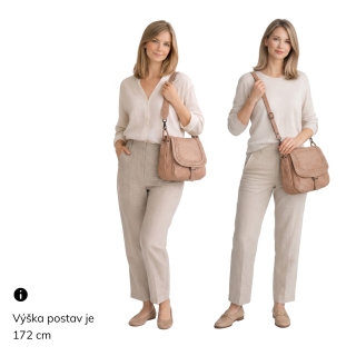 Kožená crossbody kabelka so zdobenou chlopňou Noelia Bolger materiál kože zapínanie s chlopňou farba béžová veľkosť stredná NB 2030 BE Na postave