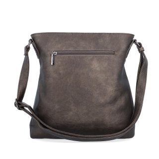 Crossbody kabelka s prehľadným vnútrom Tangerin materiál syntetická koža zapínanie na zips farba sivá veľkosť stredná 8051 ANT Zozadu