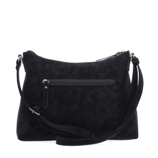 Dámska elegantná crossbody kabelka Tangerin materiál syntetická koža zapínanie na zips farba čierna veľkosť malá 1110 C Zozadu