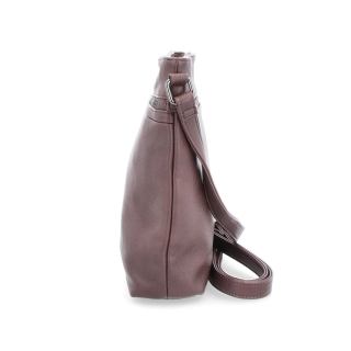 Menší crossbody kabelka Tangerin materiál syntetická koža zapínanie na zips farba hnedá veľkosť stredná 8022 TH Z boku