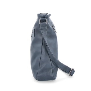 Crossbody kabelka s vonkajšími vreckami Tangerin materiál syntetická koža zapínanie na zips farba modrá veľkosť stredná 8008 TM Z boku