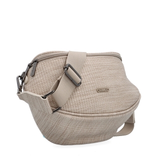Mestská ľadvinka na pohodlné nosenie crossbody Carmelo materiál syntetická koža zapínanie na zips farba béžová veľkosť malá 4399 BE