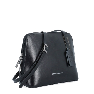 Kožená crossbody kabelka s premysleným členením Noelia Bolger materiál kože zapínanie na zips farba čierna veľkosť malá NB 0115 C