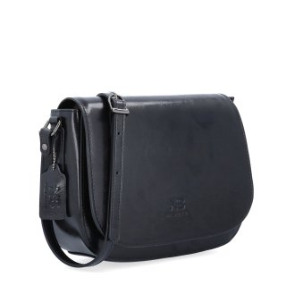 Elegantná kožená crossbody kabelka s chlopňou Noelia Bolger materiál kože zapínanie s chlopňou farba čierna veľkosť malá NB 0117 C